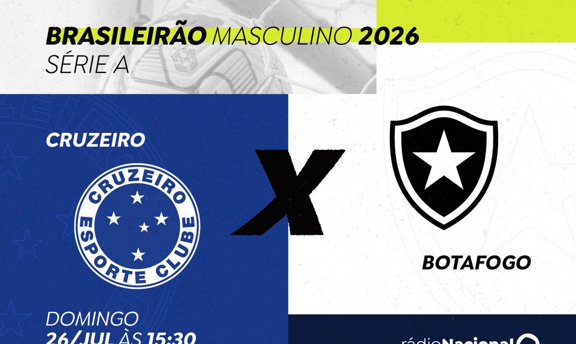 Rádio Nacional transmite neste domingo duelo entre Cruzeiro e Botafogo